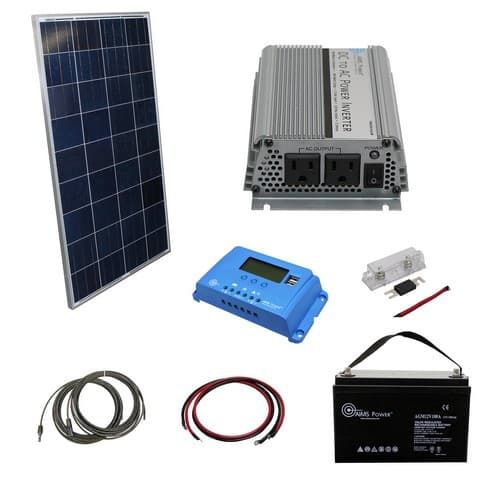 (image for) AIMS Power, KITB-40012120-A1, 120 Watt Solar Kit - 400 Watt Inverter